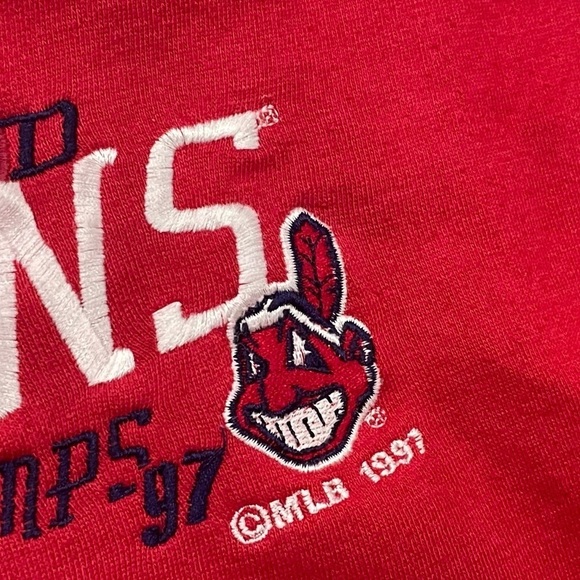 Vintage Cleveland Indians MLB Baseball 1997 A.L Champions Sweatshirt - Picture 9 of 9